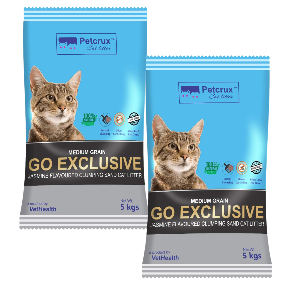 Petcrux Go Exclusive Scoopable Montonite Jasmine Cat Litter in Reusable Jute Bag