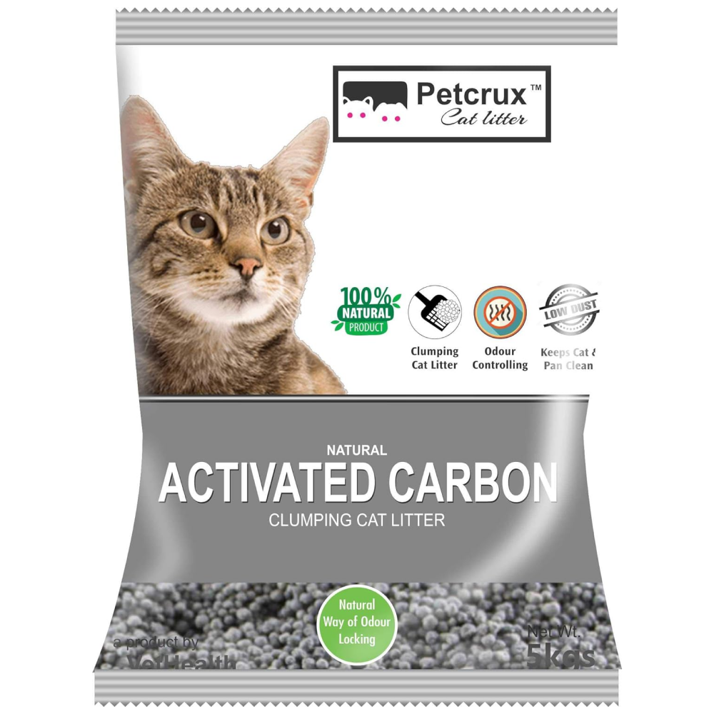 PetCrux Exclusive Scoopable Unscented Natural Activated Carbon Cat Litter Cats-Litter Petcrux