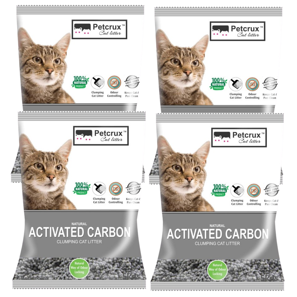 PetCrux Exclusive Scoopable Unscented Natural Activated Carbon Cat Litter Cats-Litter Petcrux 5kg(Pack of 2)