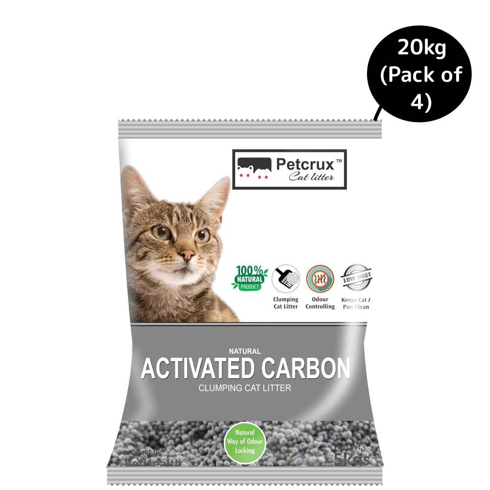 PetCrux Exclusive Scoopable Unscented Natural Activated Carbon Cat Litter Cats-Litter Petcrux