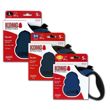 Kong Terrain Retractable Leash for Dogs and Cats (Blue)