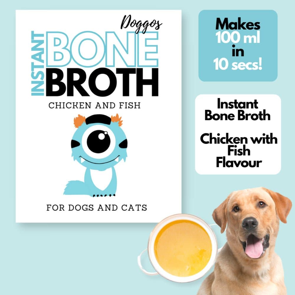 Doggos Instant Chicken Bone Broth with Fish for Cats and Dogs (Limited Shelf Life)