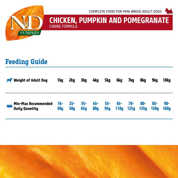 Farmina N&D Pumpkin Chicken & Pomegranate Grain Free Adult Mini Dog Dry Food