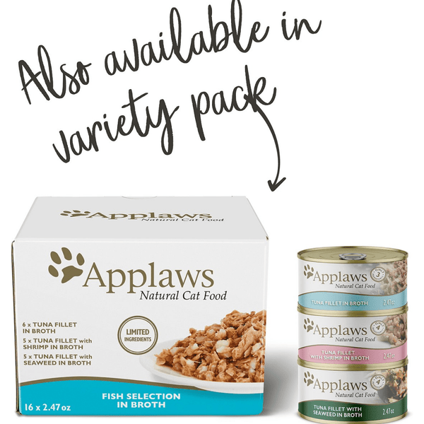 Applaws Tuna Fillet and Prawns Tinned Cat Wet Food (156g)