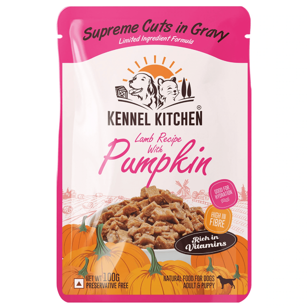 Kennel Kitchen Supreme Cuts Fish with Pumpkin and Lamb with Pumpkin Gravy Adults & Puppy Dog Wet Food (All Life stages) Combo
