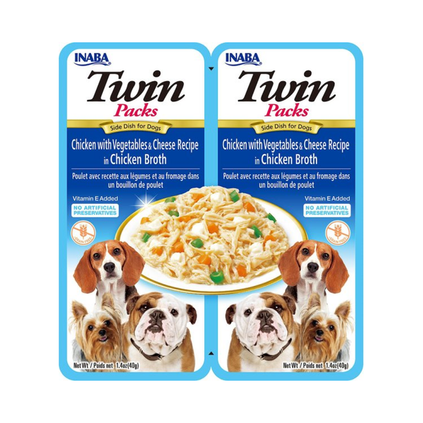 INABA Twin Packs Tuna Chicken with Vegetable Cheese Flavour Dog Wet Food