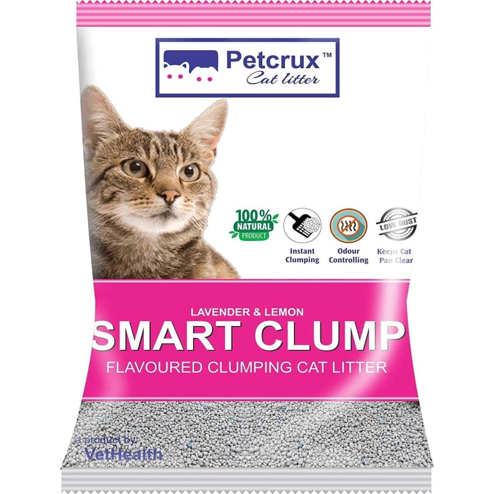 Petcrux Lavender & Lemon Scented Smart Clumping Cat Litter (Limited Stocks) Cats-Litter Petcrux 5kg