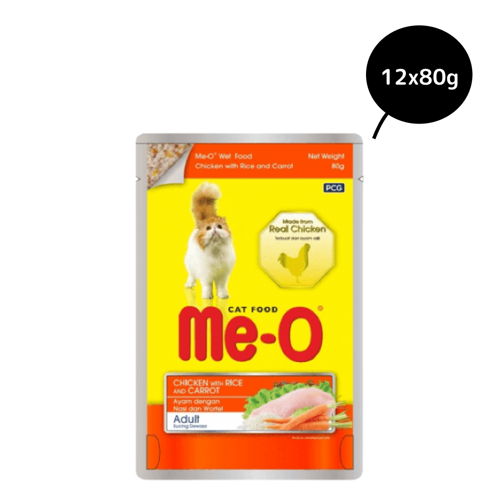 Me O Chicken with Rice & Carrot Adult Cat Wet Food Cats-Wet Food Me O 12x80g