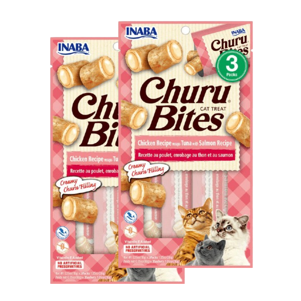 INABA Churu Bites Chicken Recipe Wraps Tuna with Salmon Recipe Cat Treats
