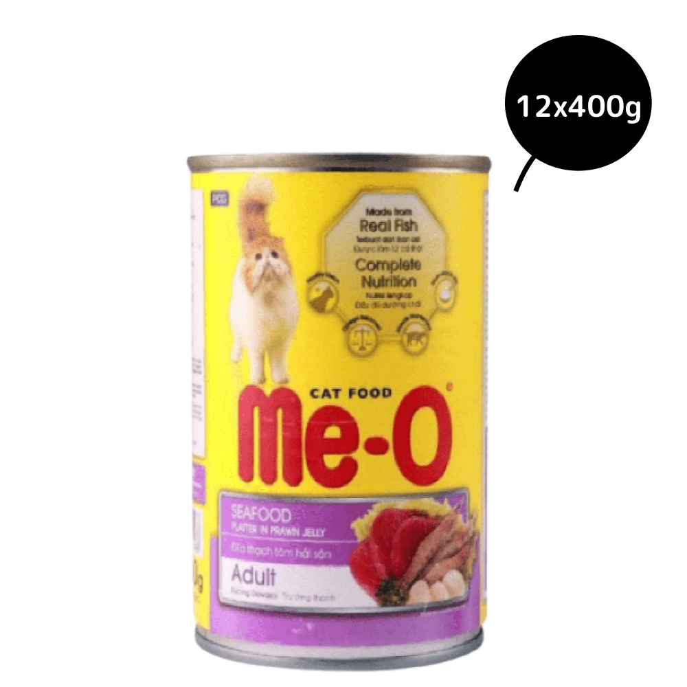 Me O Seafood Platter in Prawn Jelly Canned Adult Cat Wet Food Cats-Wet Food Me O 12x400g