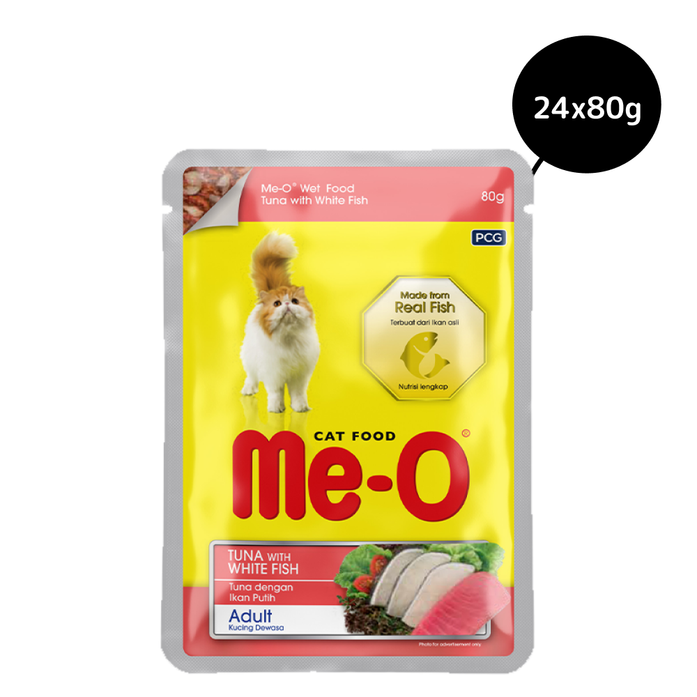Me O Tuna & White Fish In Jelly Adult Cat Wet Food Cats-Wet Food Me O 12x80g