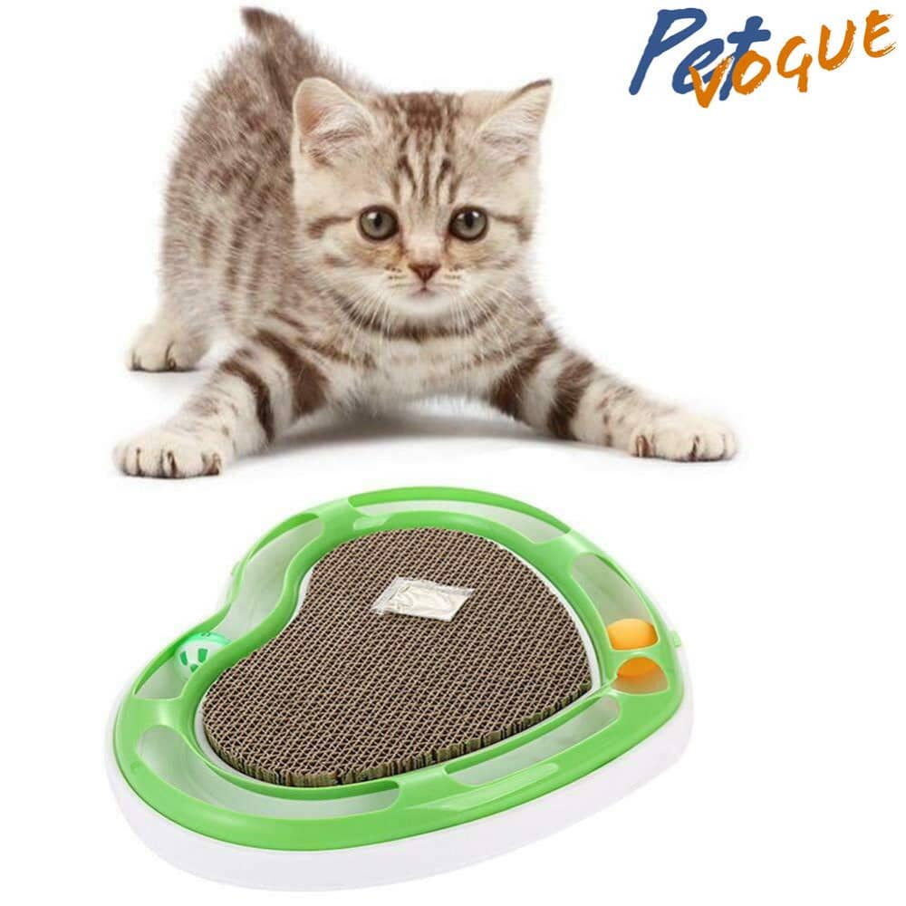 Pet Vogue Heart Shaped Scratcher Toy for Cats (White/Green)