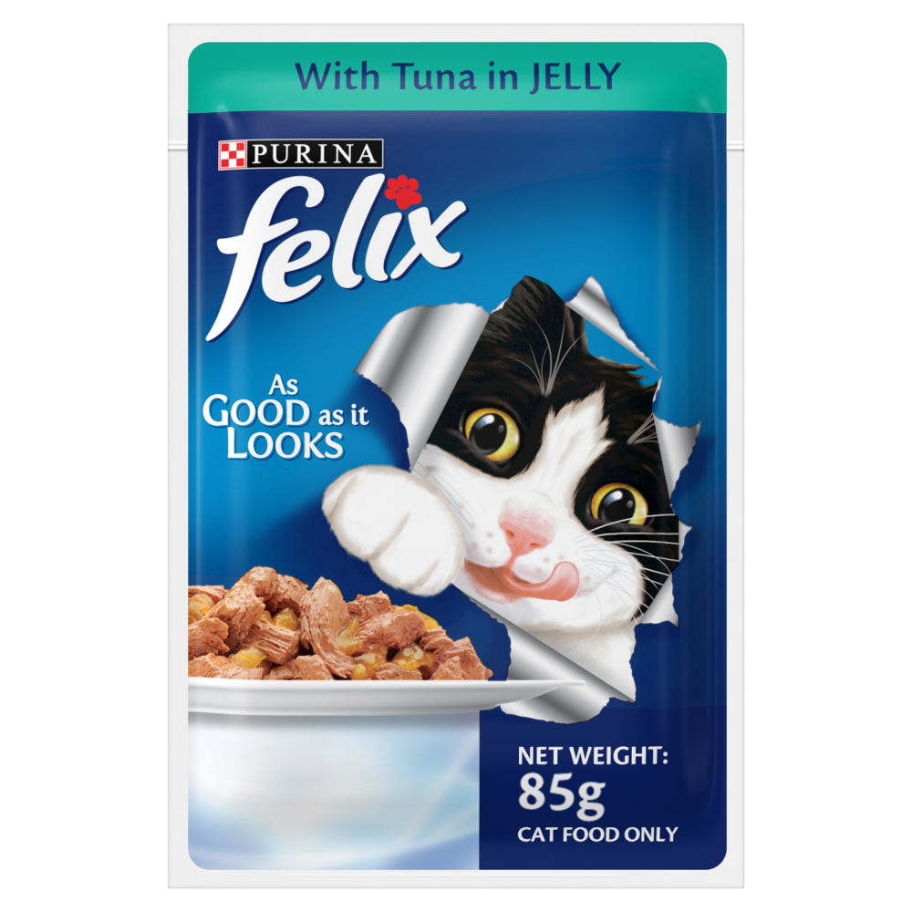 Friskies Seafood Cat Dry Food and Purina Felix Tuna with Jelly Adult Cat Wet Food Combo