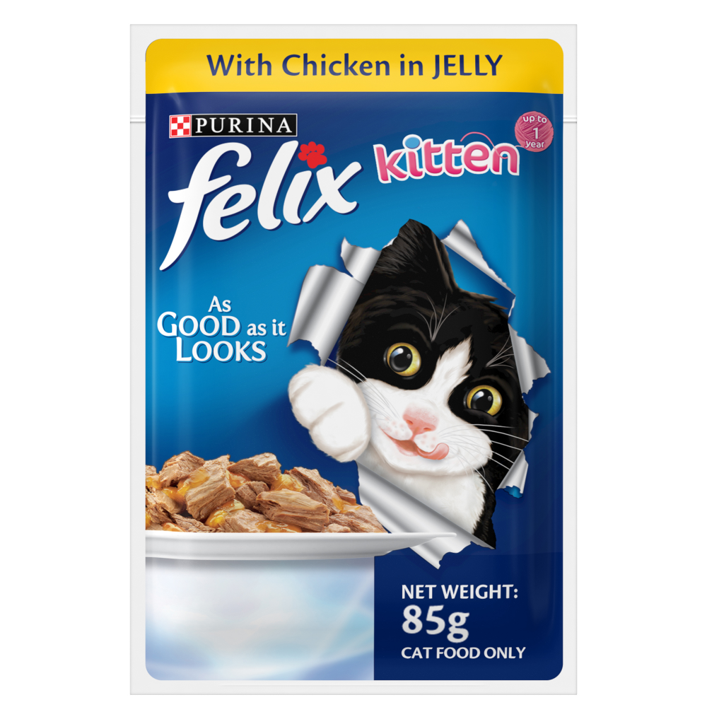 Purina Felix with Mackerel in Jelly Adult and Chicken in Jelly Kitten Cat Wet Food Combo Cats-Wet Food Felix