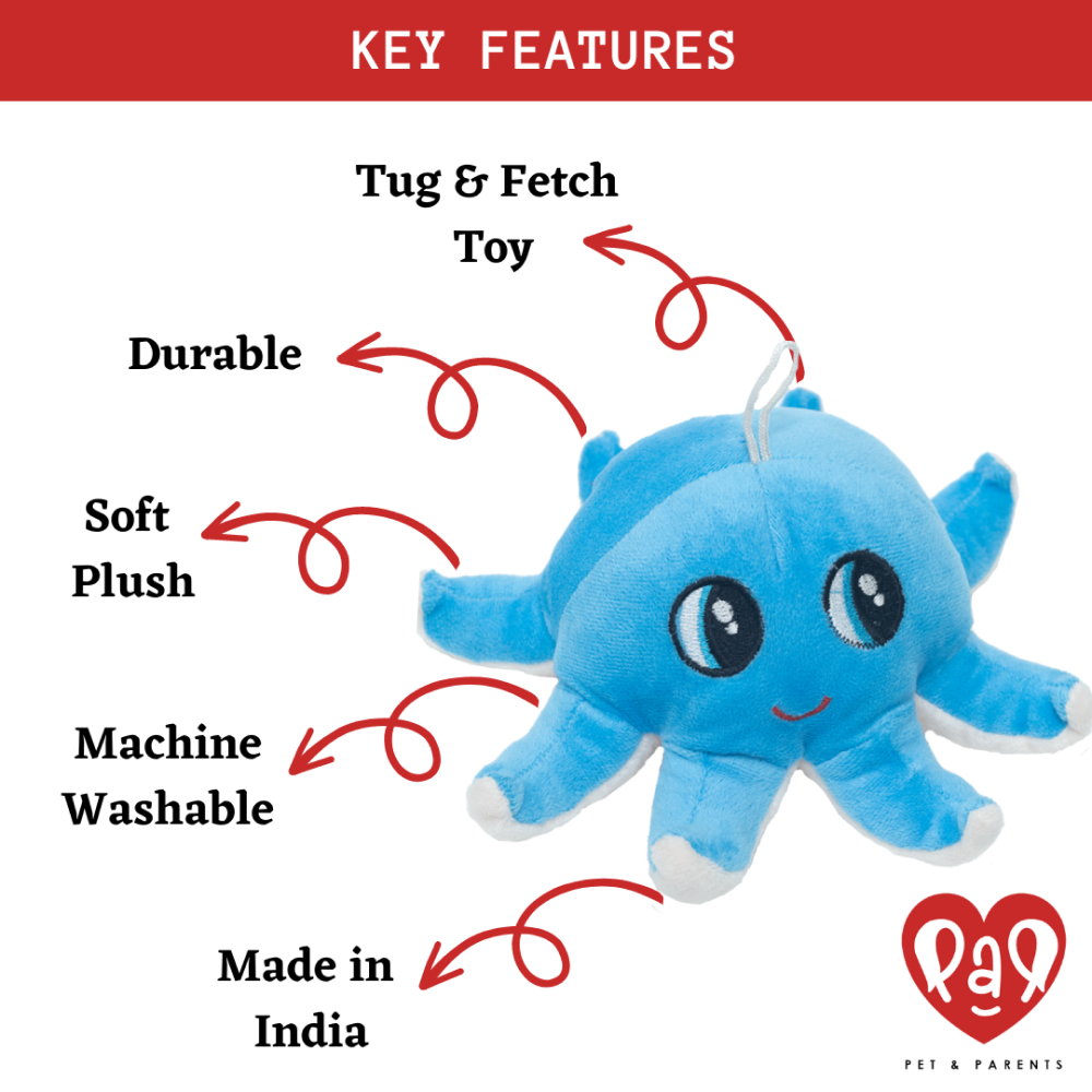 Pet And Parents Pixie Octopus Toy for Dogs (Blue)