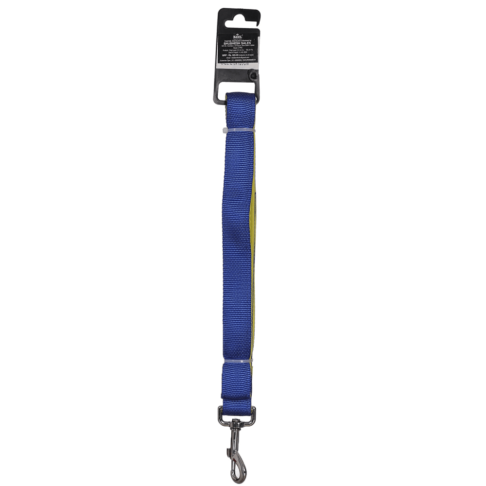 Basil Nylon Padded Adjustable Harness, Nylon Padded Leash and Padded Collar for Dogs Combo (Blue) - M