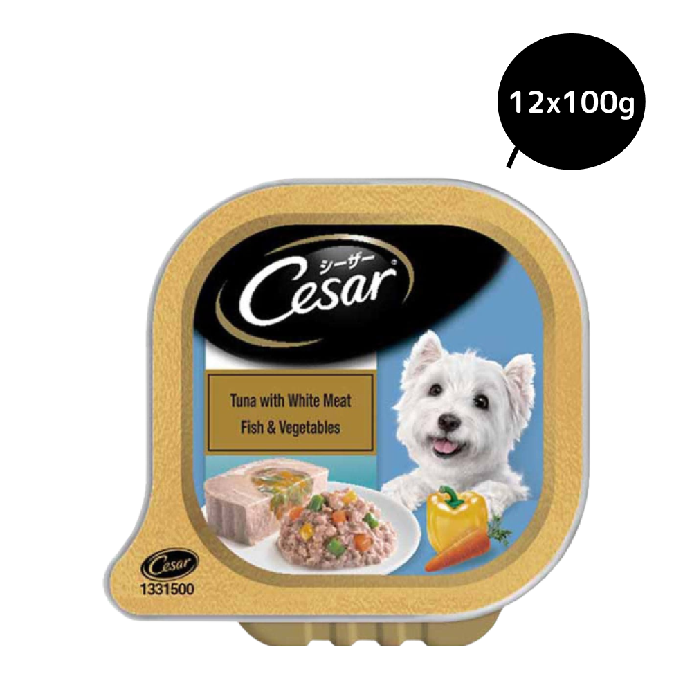 Cesar Tuna with White Meat Fish & Vegetables Adult Dog Wet Food
