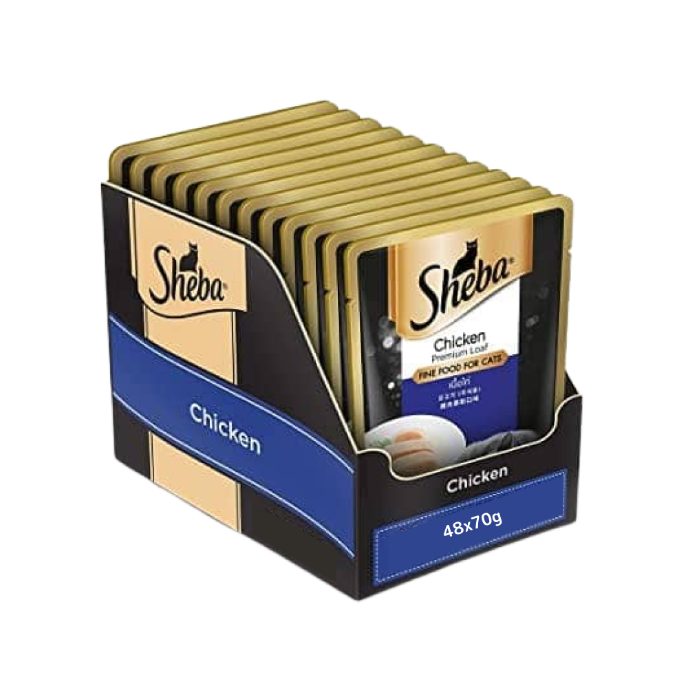 Sheba Chicken Loaf Rich Premium Adult Fine Cat Wet Food Cats-Wet Food Sheba 48x70g