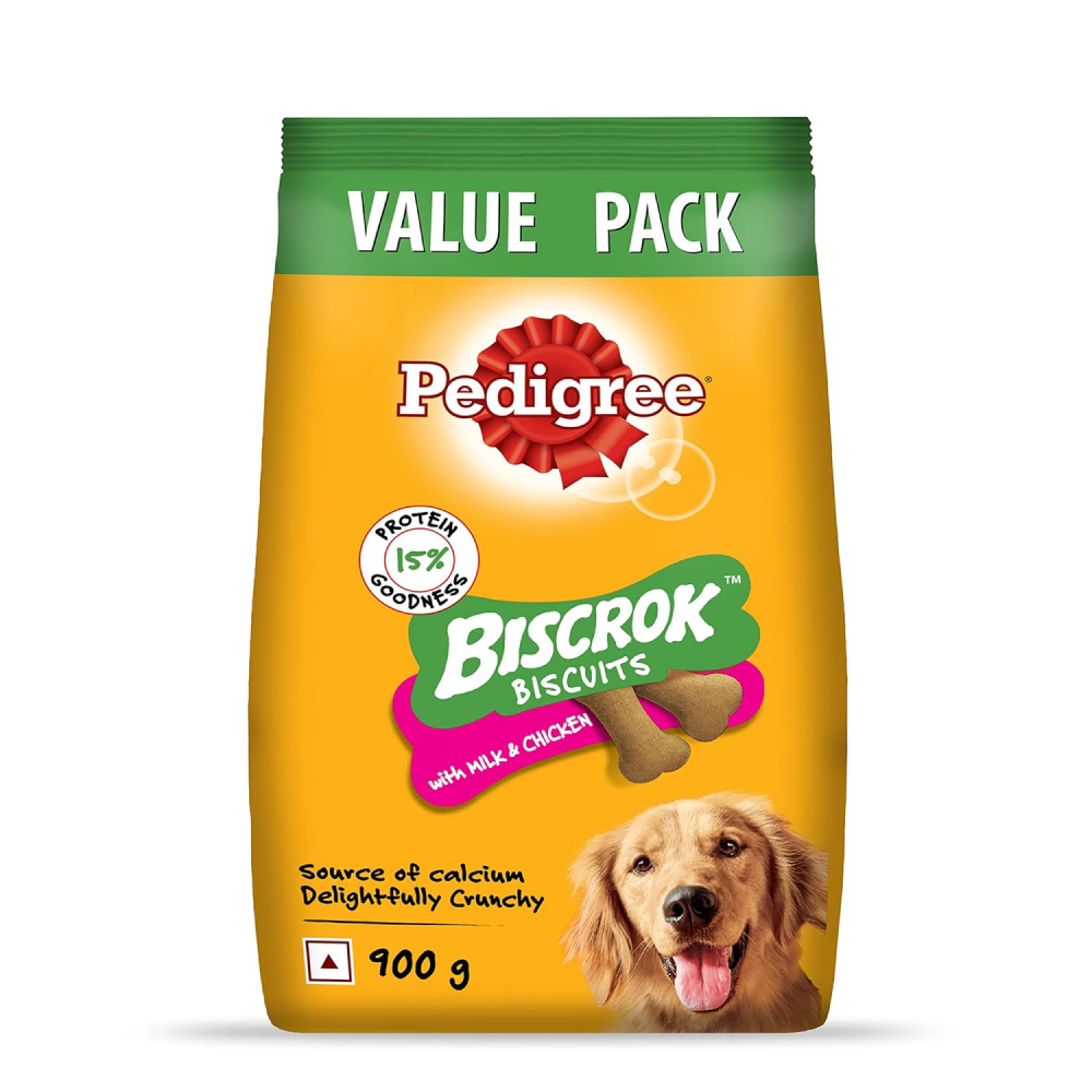 Pedigree Milk and Chicken Flavour Biscrok Biscuits Dog Treats (900g)
