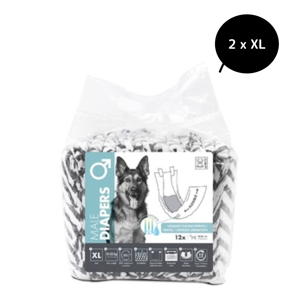 M Pets Diapers for Male Dogs (20x81cm) Dogs-Health & Wellness M Pets 2xXL:24pcs