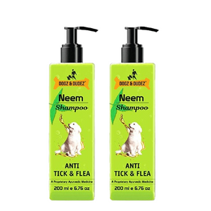 DOGZ & DUDEZ Natural Neem Anti Tick and Flea Shampoo for Dogs and Cats