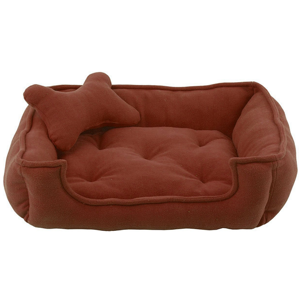 Fluffy's Luxurious Reversible Soft Polyster Filled Bed for Dogs and Cats (Brown) Both-Bedding, Mats & Travel Supplies Fluffy's L