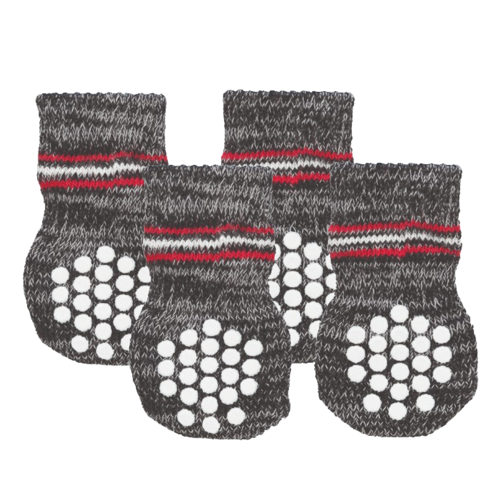 Trixie Non Slip Socks for Dogs (Grey, Set of 4) Dogs-Clothing & Accessories Trixie L-XL