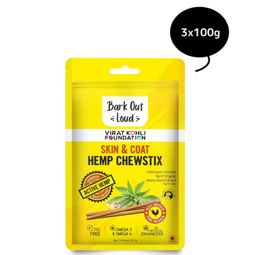 Bark Out Loud Skin & Coat Hemp Chew Stix for Dogs and Cats