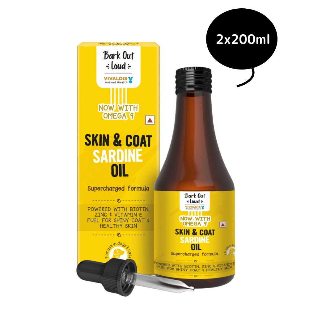 Bark Out Loud Skin & Coat Sardine Oil for Dogs and Cats Both-Health & Wellness Bark Out Loud 2x200mL