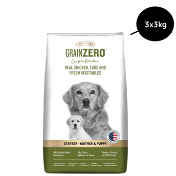 Signature Grain Zero Real Chicken, Egg and Vegetables Mother and Puppy Starter Dog Dry Food