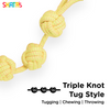 Skatrs 3 Ball Rope Tug Toy for Dogs and Cats (Yellow) Both-Toys Skatrs