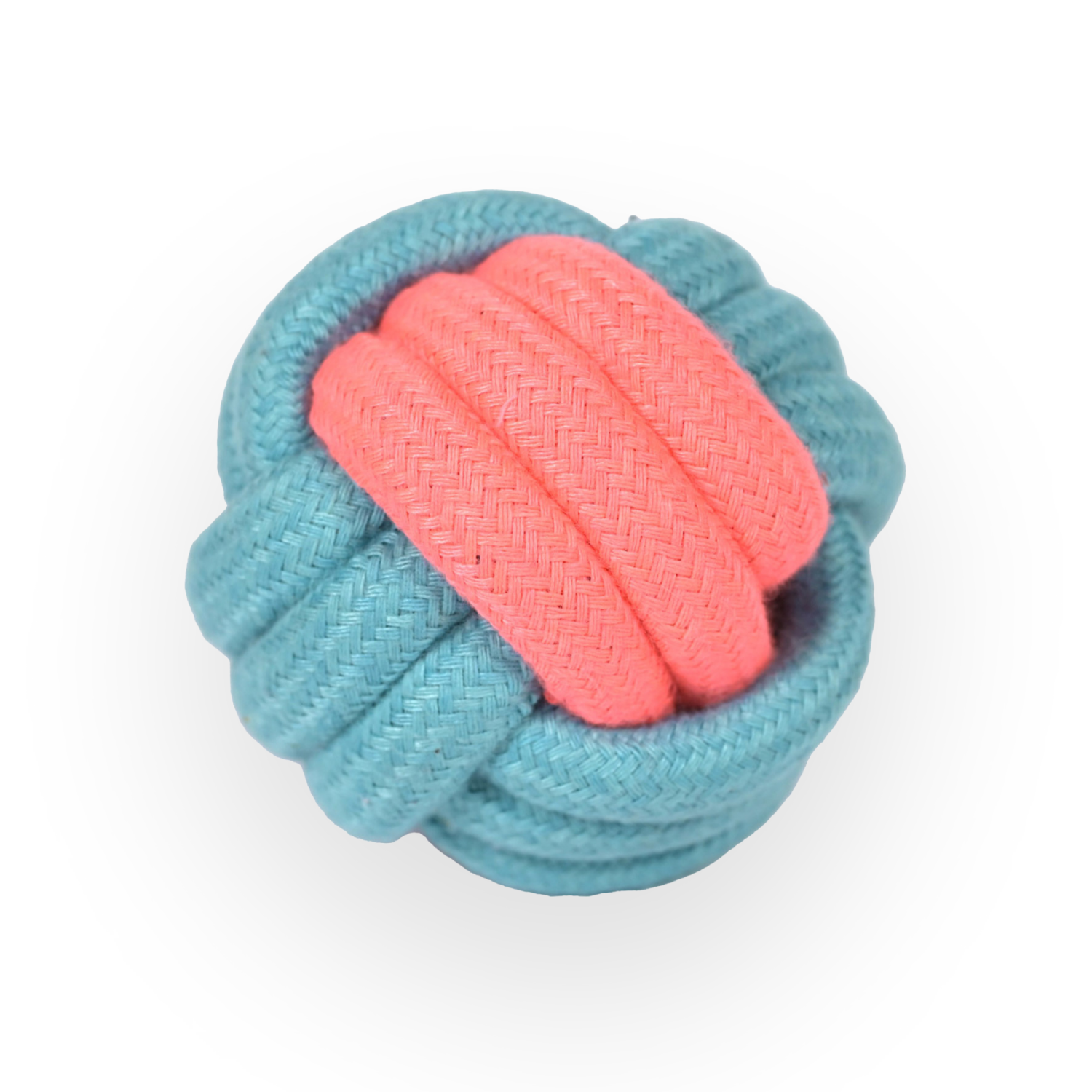 Skatrs Ball Shaped Rope Chew Toy for Dogs and Cats (Pink/Sky Blue)