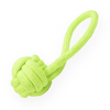 Skatrs Hand Made Knotted Ball with Handle Rope Chew Toy for Cats and Dogs (Neon Green) Both-Toys Skatrs 8cm