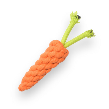 Skatrs Carrot Shaped Rope Chew Toy for Dogs and Cats (Orange)