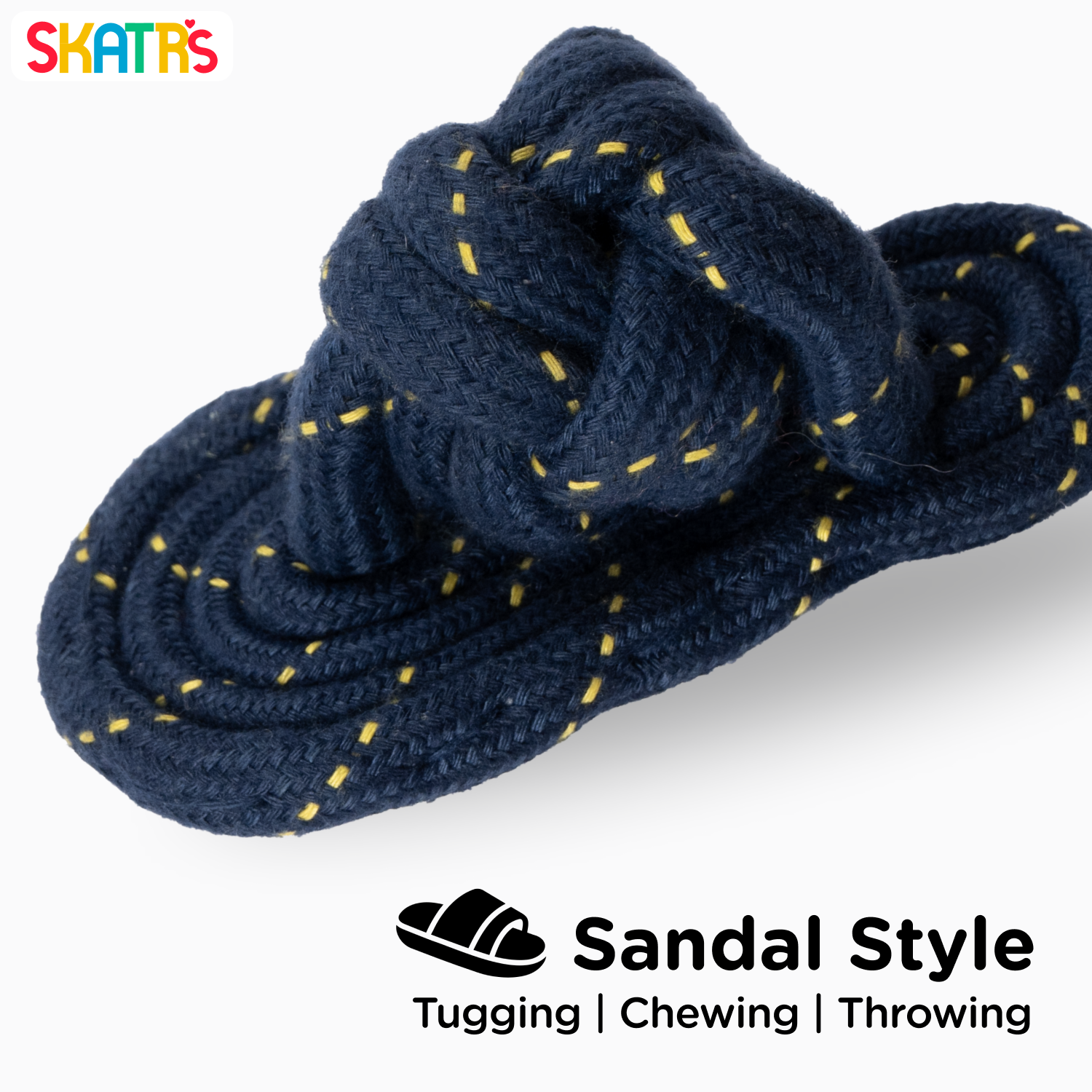 Skatrs Sandal Shaped Hand Made, Durable Rope Chew Toy for Dogs & Cats Both-Toys Skatrs