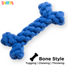 Skatrs Bone Shaped Rope Chew Toy for Dogs and Cats (Royal Blue) Both-Toys Skatrs