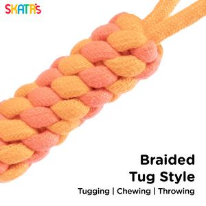 Skatrs Dummy Knotted Rope Chew Toy for Dogs and Cats (Pink/Orange)