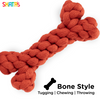 Skatrs Bone Shaped Rope Chew Toy for Dogs and Cats (Red) Both-Toys Skatrs