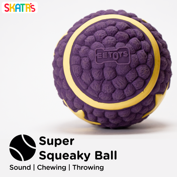 Skatrs Interactive Latex Star Squeaky Ball Toy for Dogs and Cats (Purple) | Chewing, Floating, Training, and Bouncing