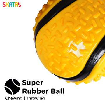 Skatrs Rubber Ball Toy for Dogs and Cat (Yellow)