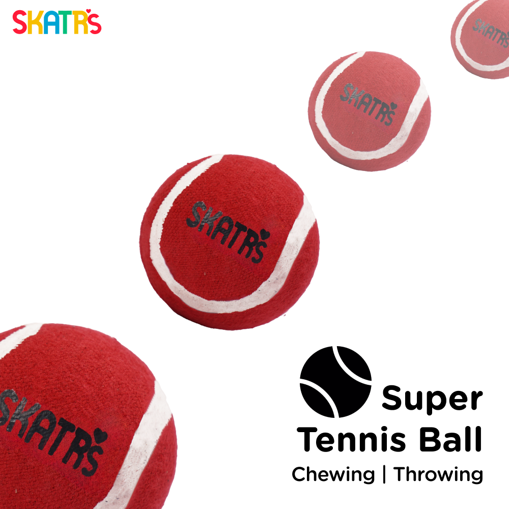 Skatrs Tennis Ball for Dogs (Red)