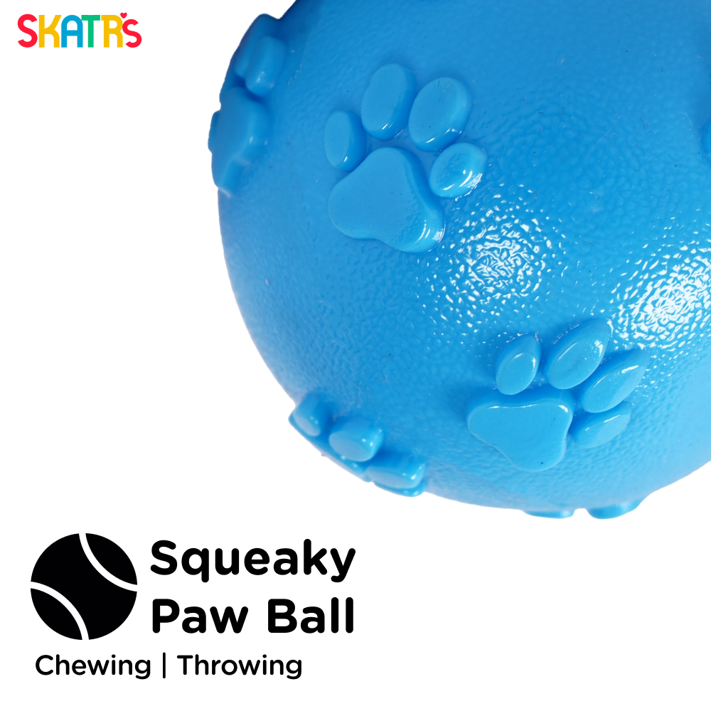 Skatrs Latex Squeaky Paw Ball Toy for Dogs | Safe, Durable Playing & Fetching Toy | For Medium Chewers