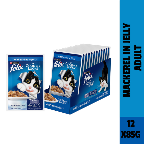 Purina Felix with Sardine and Salmon in Jelly Adult Cat Wet Food