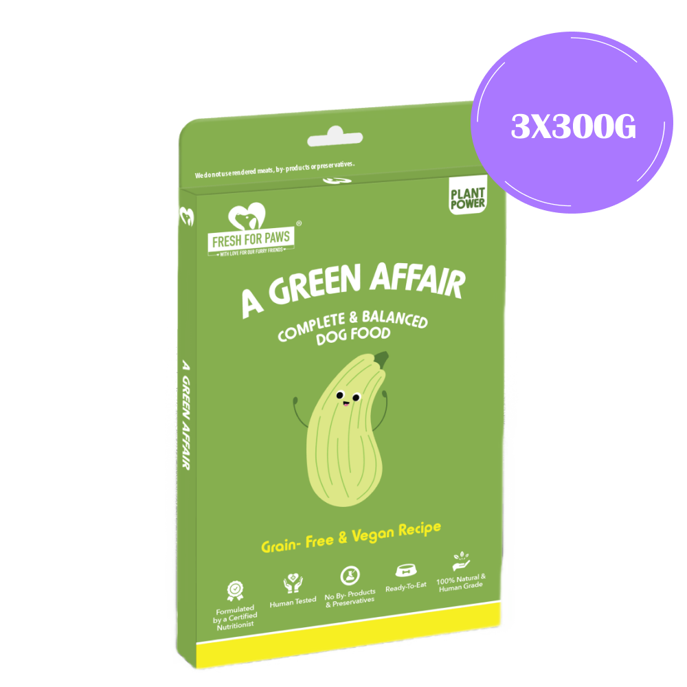 Fresh For Paws A Green Affair Grain Free & Vegan Dog Wet Food (300g) Dogs-Fresh Food Fresh For Paws 3x300g