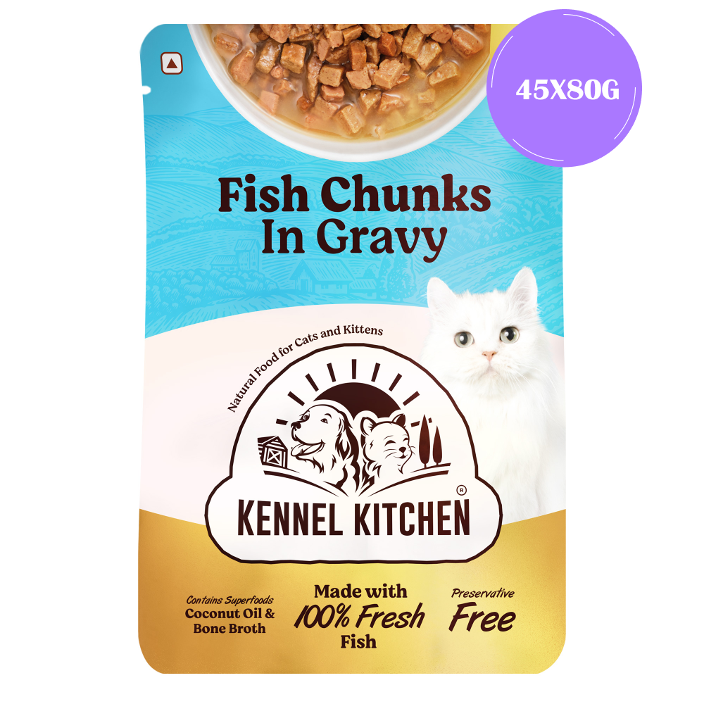 Kennel Kitchen Fish Chunks in Gravy Kitten and Adult Cat Wet Food (All Life Stage)