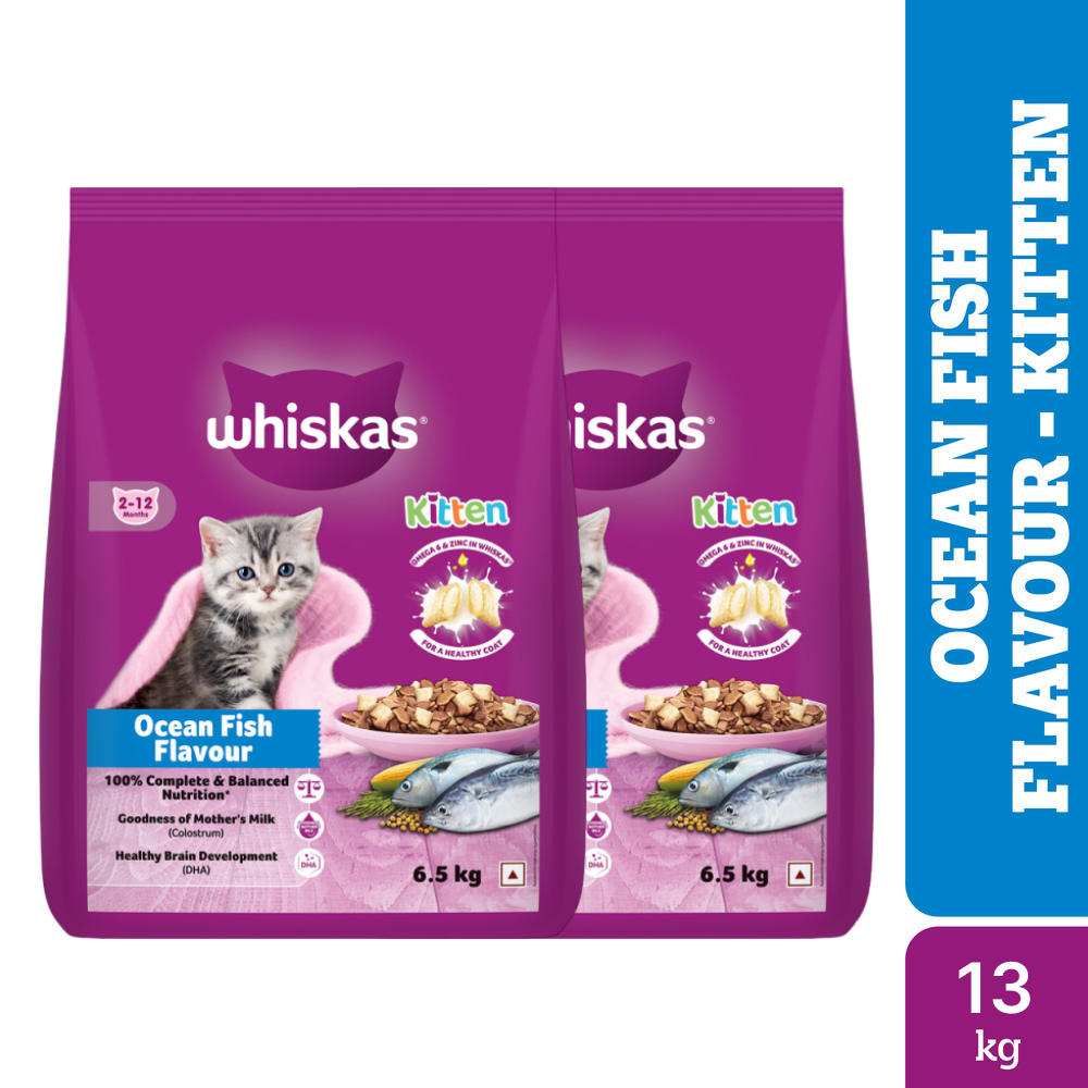 Whiskas Ocean Fish Kitten/Mother and Baby Cat Dry Food Cats- Dry food Whiskas 13kg (2x6.5kg)