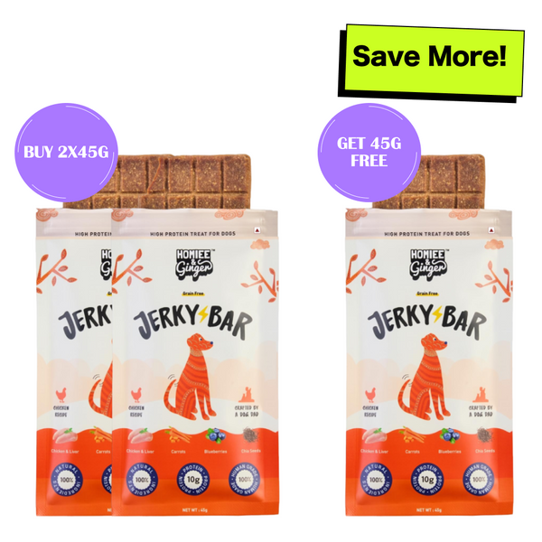 Homiee & Ginger Air Dried Grain Free Chicken Jerky Bar Dog Treats (Buy 2 Get 1 Free)