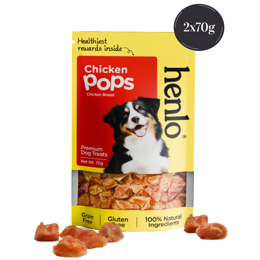 Henlo Chicken Pops Dog Treats I Guilt Free I High Protein Dog Treats + Others Henlo 2x70g