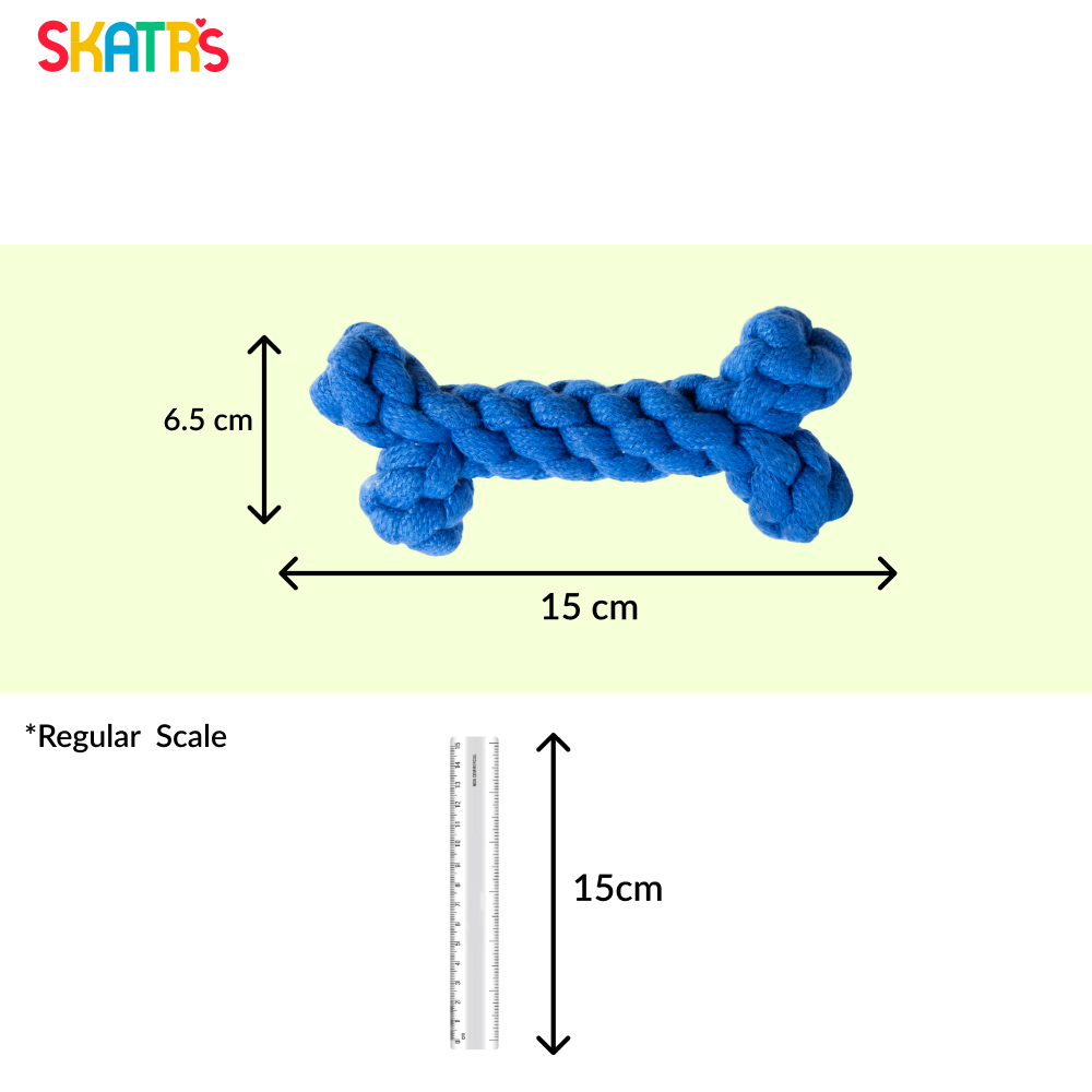 Skatrs Bone Shaped Rope Chew Toy for Dogs and Cats (Royal Blue) Both-Toys Skatrs