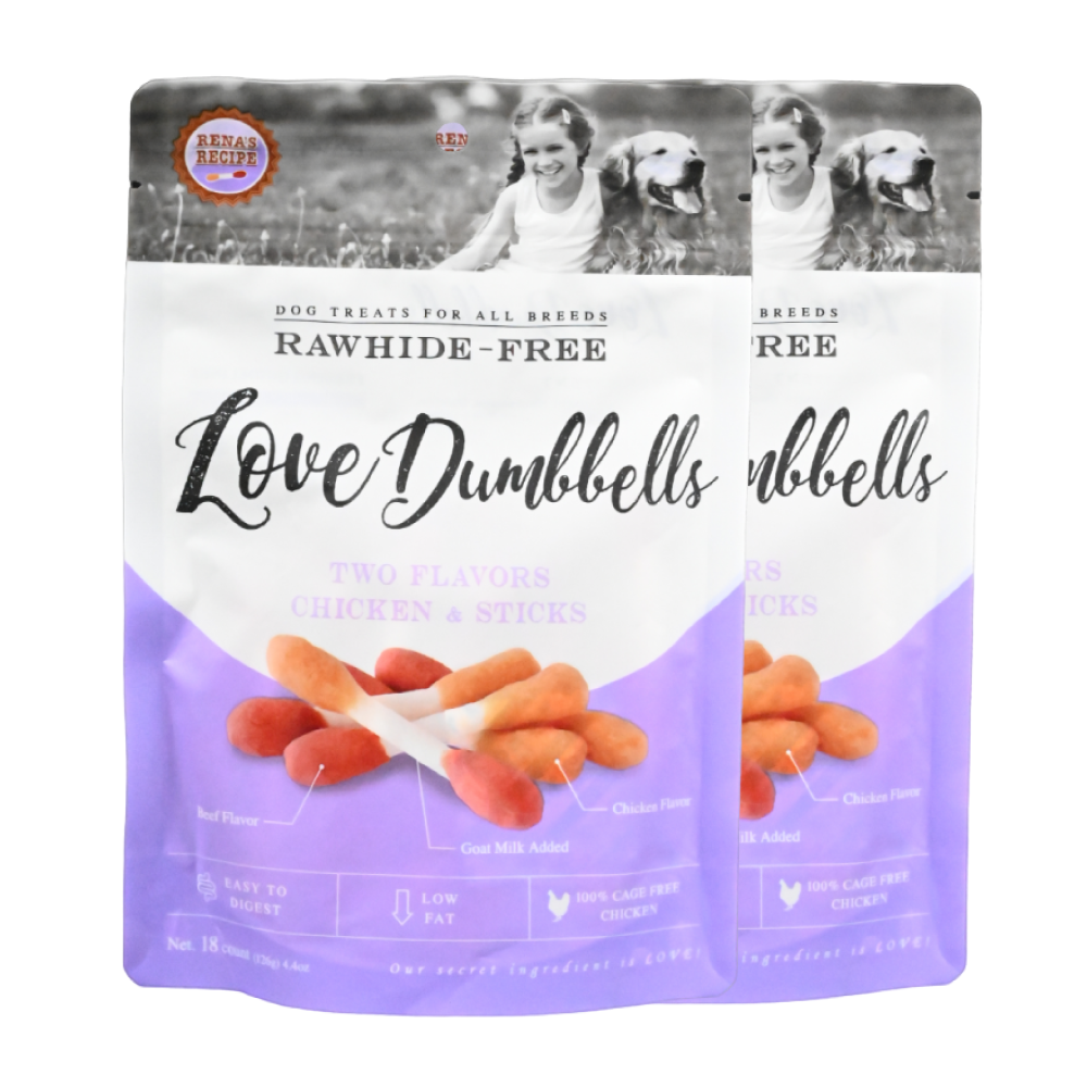 Rena Love Dumbbell Treats for Dogs Dog Treats + Others Rena 2x18pcs